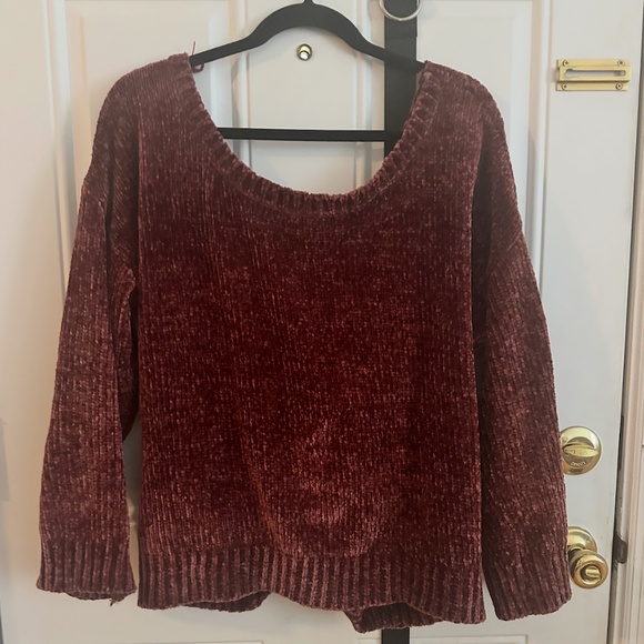 Design Lab Maroon Chenille Sweater – Soft Drapey Knit - Picture 1 of 4